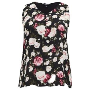 Torrid 2X Georgette Knit Back Floral Tank Top